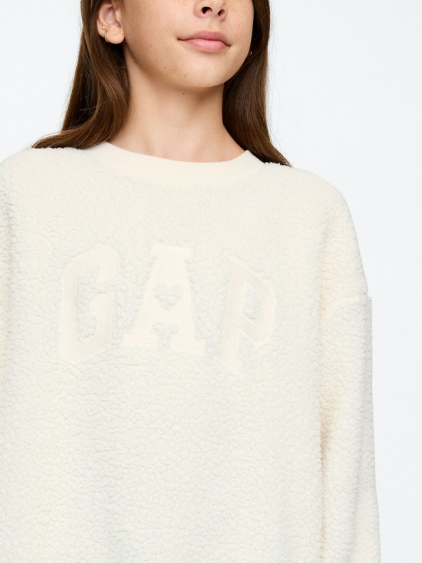 GAP Dječji sweatshirt oversize šerpa haljina s logom GAP