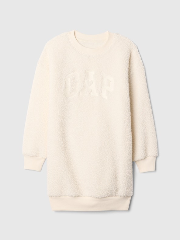 GAP Dječji sweatshirt oversize šerpa haljina s logom GAP