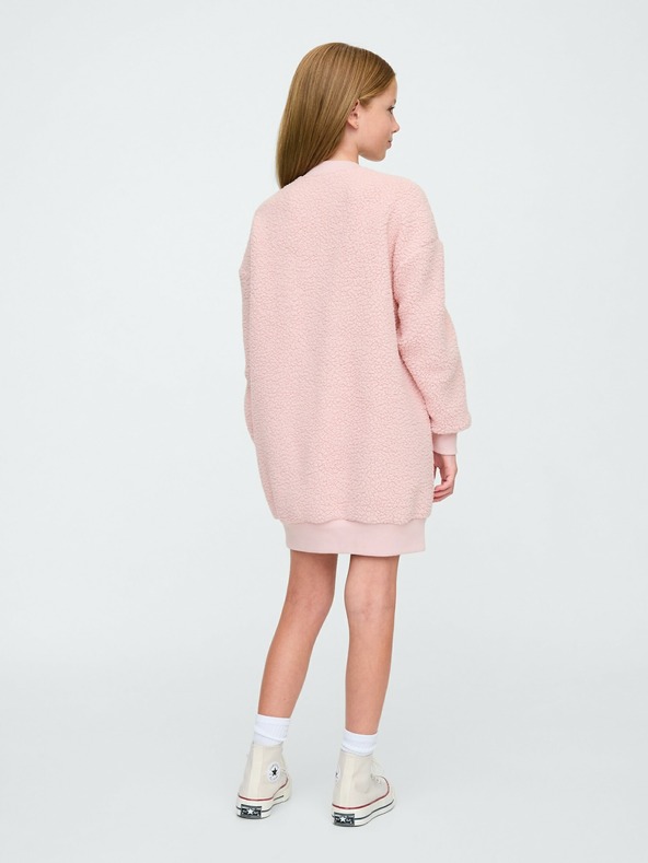 GAP Dječji sweatshirt oversize šerpa haljina s logom GAP