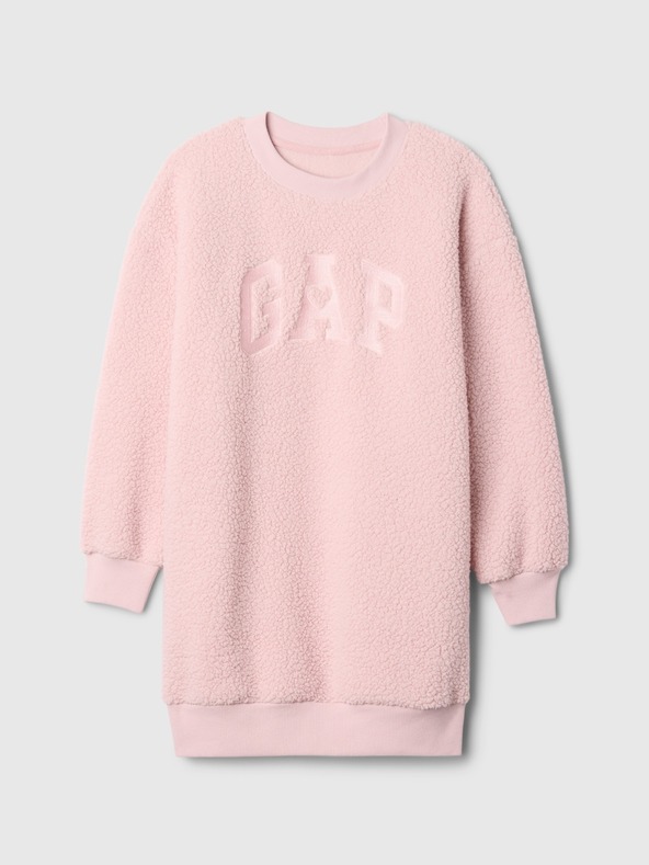 GAP Dječji sweatshirt oversize šerpa haljina s logom GAP
