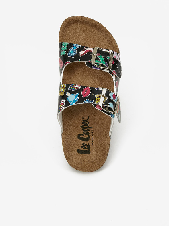 Lee Cooper Lee Cooper djevojačke crne papuče s uzorkom