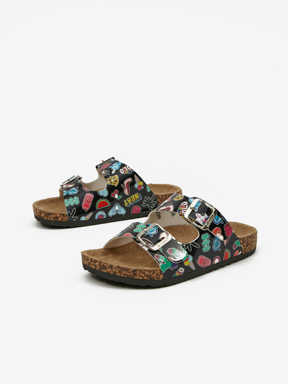 Lee Cooper Lee Cooper djevojačke crne papuče s uzorkom