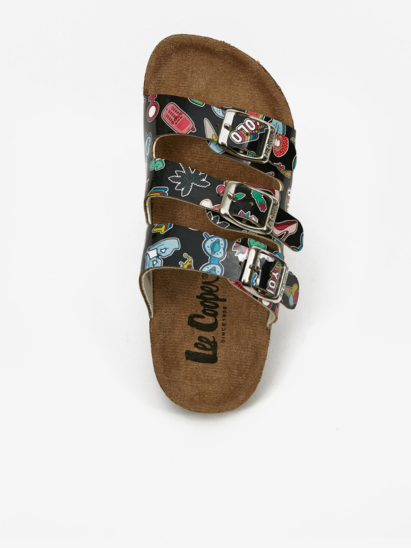 Lee Cooper Lee Cooper djevojačke crne papuče s uzorkom