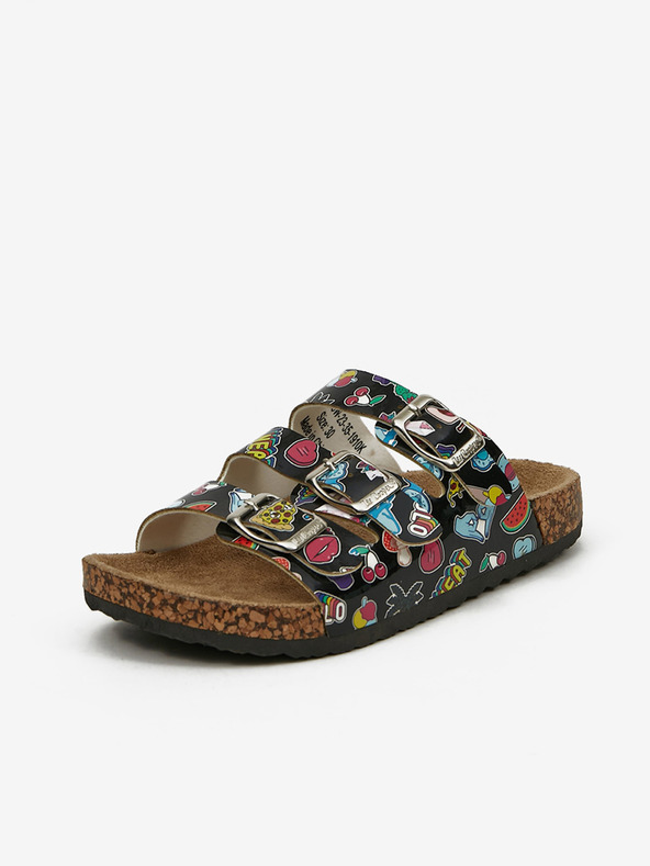 Lee Cooper Lee Cooper djevojačke crne papuče s uzorkom