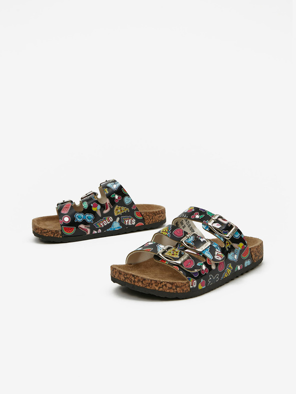 Lee Cooper Lee Cooper djevojačke crne papuče s uzorkom