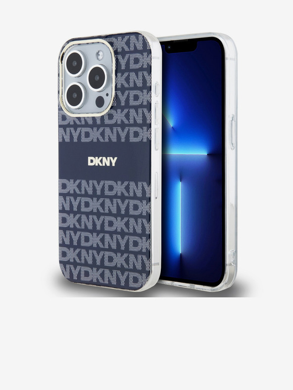 DKNY PC/TPU Ponavljajući uzorak Tonal Stripe Magsafe stražnja maska ​​za iPhone 15 Pro Plava DKNY