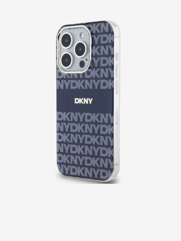 DKNY PC/TPU Ponavljajući uzorak Tonal Stripe Magsafe stražnja maska ​​za iPhone 15 Pro Plava DKNY