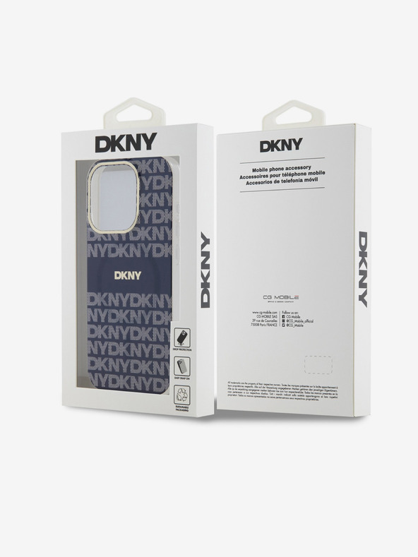 DKNY PC/TPU Ponavljajući uzorak Tonal Stripe Magsafe stražnja maska ​​za iPhone 15 Pro Plava DKNY