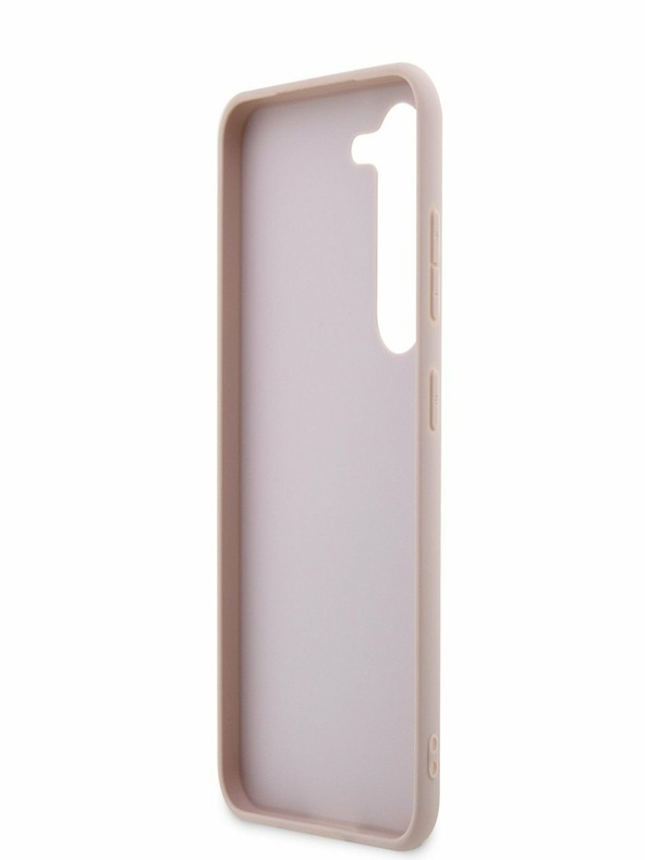 Guess PU 4G Metal Logo Zadní Kryt pro Samsung Galaxy S23 Pink Etui za telefon