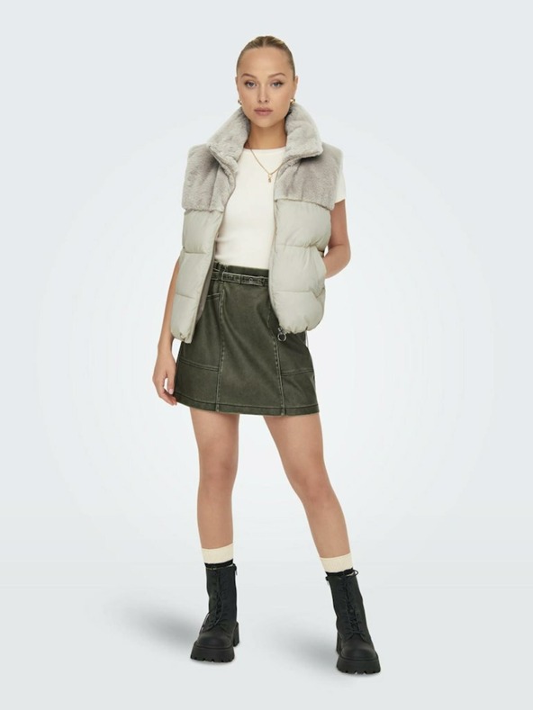 ONLY Bež ženski prošiveni prsluk ONLY Wanja