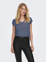 ONLY Plava ženska majica SAMO Srebrnasta