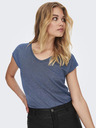 ONLY Plava ženska majica SAMO Srebrnasta