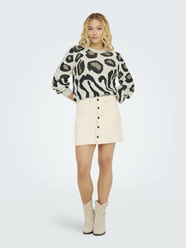 Jacqueline de Yong JDY Lorraine bež ženski pulover s uzorkom