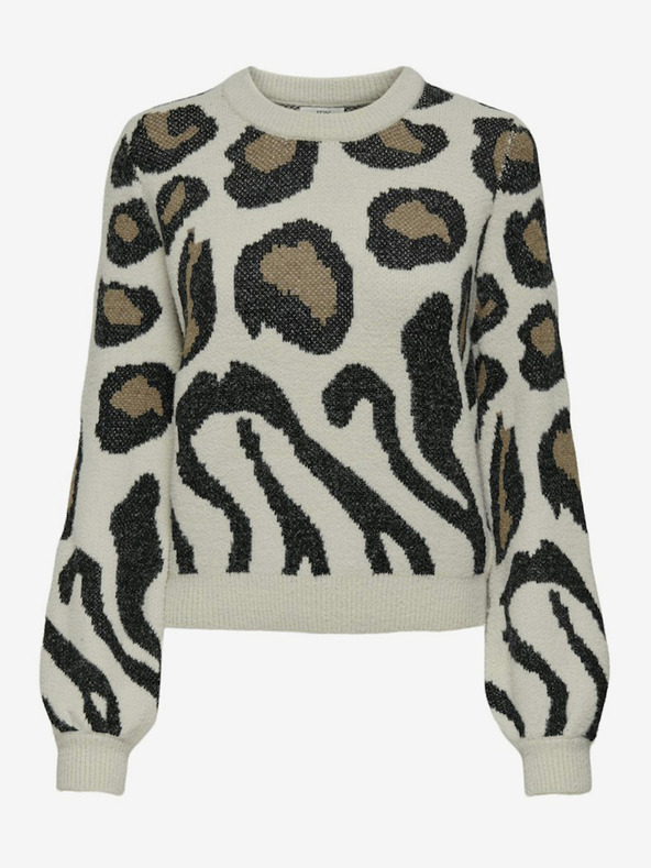 Jacqueline de Yong JDY Lorraine bež ženski pulover s uzorkom