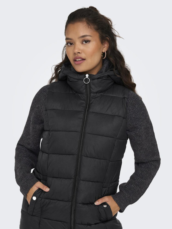 Jacqueline de Yong JDY Zulu ženski crni prošiveni prsluk