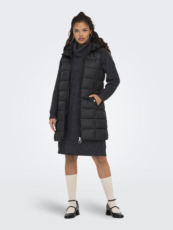 Jacqueline de Yong JDY Zulu ženski crni prošiveni prsluk