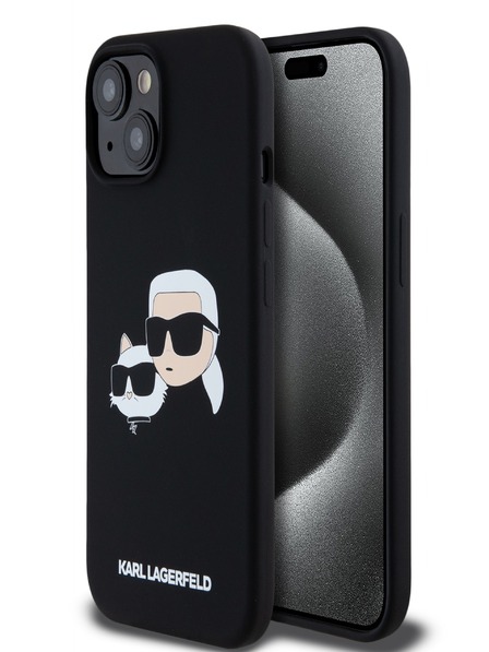 Karl Lagerfeld Liquid Silicone Double Heads Magsafe stražnja maska ​​za iPhone 15 Pro Max crna Karl Lagerfeld