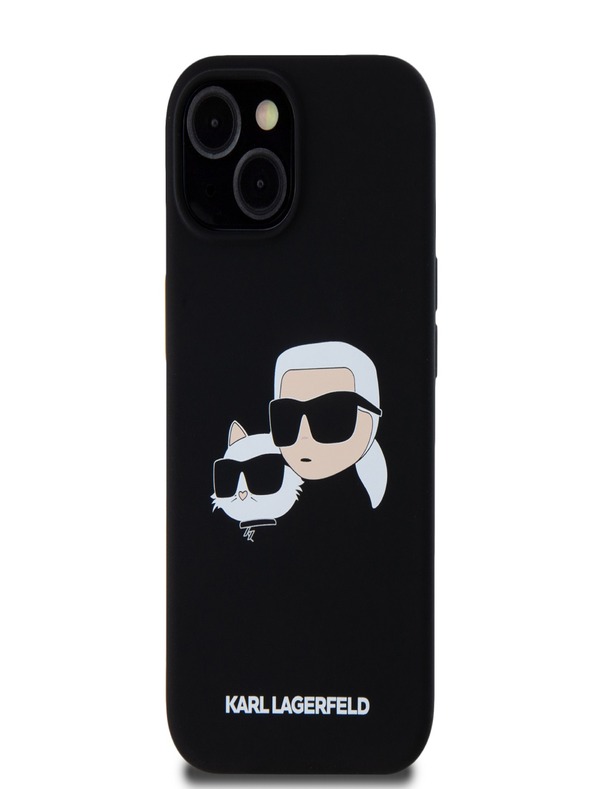 Karl Lagerfeld Liquid Silicone Double Heads Magsafe stražnja maska ​​za iPhone 15 Pro Max crna Karl Lagerfeld