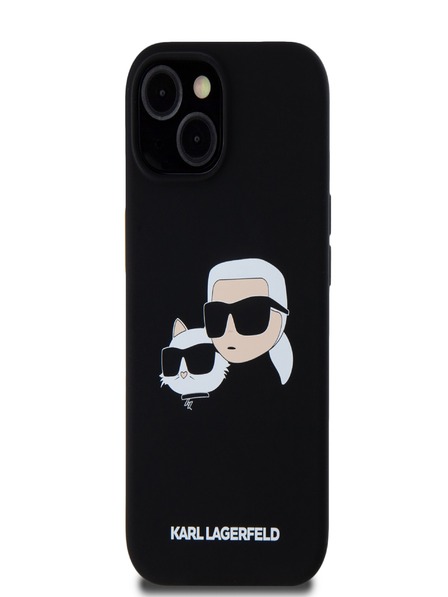 Karl Lagerfeld Liquid Silicone Double Heads Magsafe stražnja maska ​​za iPhone 15 Pro Max crna Karl Lagerfeld