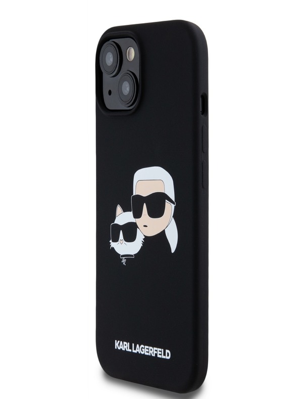 Karl Lagerfeld Liquid Silicone Double Heads Magsafe stražnja maska ​​za iPhone 15 Pro Max crna Karl Lagerfeld