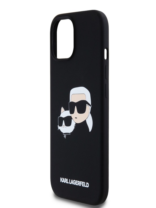 Karl Lagerfeld Liquid Silicone Double Heads Magsafe stražnja maska ​​za iPhone 15 Pro Max crna Karl Lagerfeld