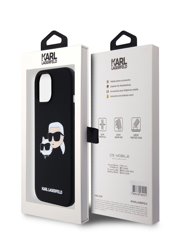 Karl Lagerfeld Liquid Silicone Double Heads Magsafe stražnja maska ​​za iPhone 15 Pro Max crna Karl Lagerfeld