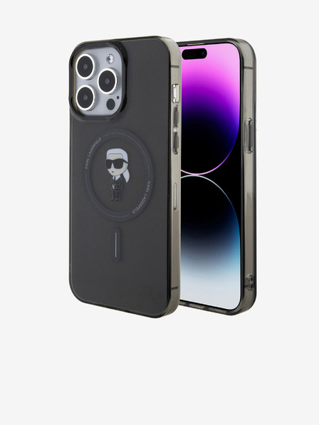 Karl Lagerfeld IML Ikonik MagSafe stražnja maska ​​za iPhone 15 Pro Max crna Karl Lagerfeld