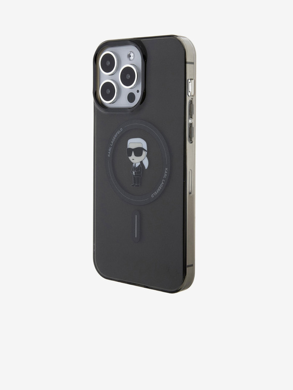 Karl Lagerfeld IML Ikonik MagSafe stražnja maska ​​za iPhone 15 Pro Max crna Karl Lagerfeld