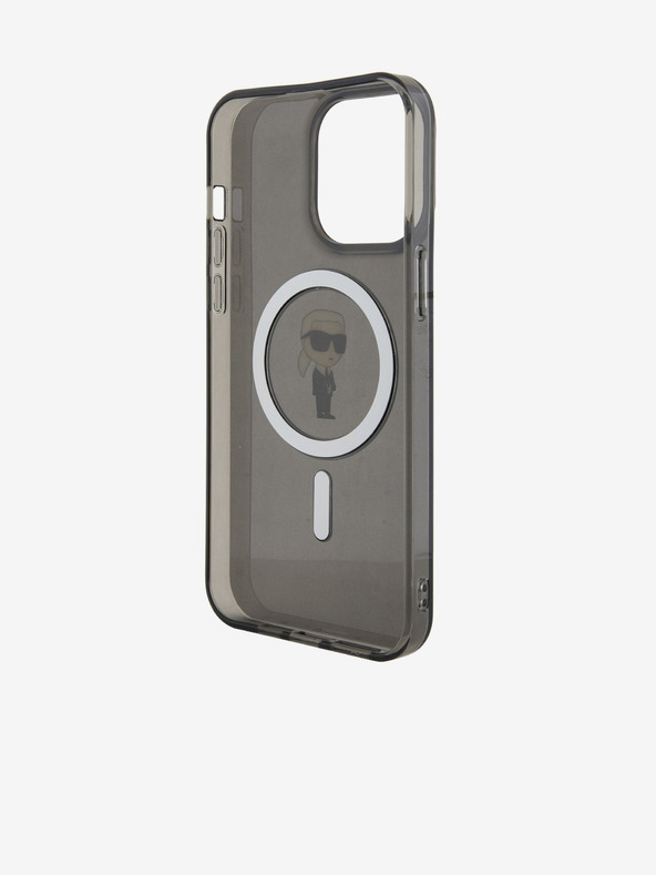 Karl Lagerfeld IML Ikonik MagSafe stražnja maska ​​za iPhone 15 Pro Max crna Karl Lagerfeld