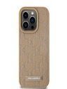 Karl Lagerfeld PU kožna monogramska metalna maska ​​MagSafe stražnja maska ​​za iPhone 14 Pro Max bež Karl Lagerfeld