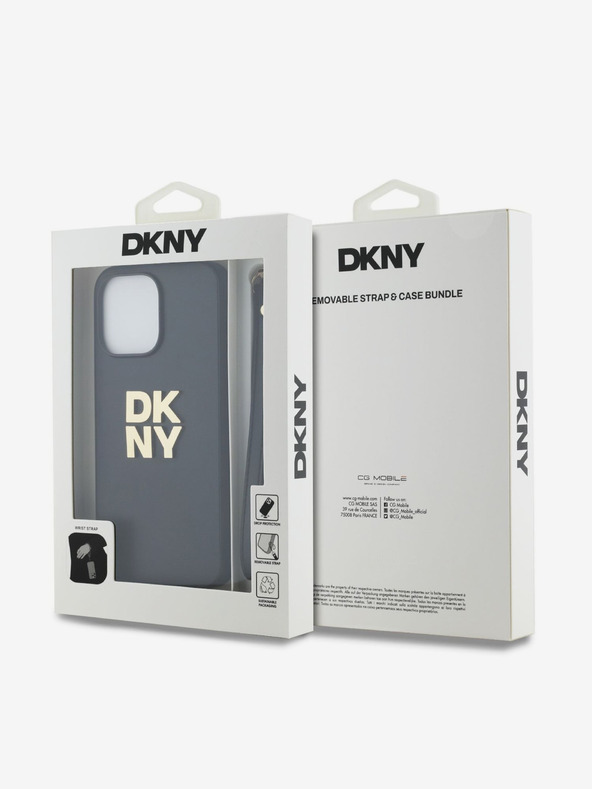 DKNY PU kožna stražnja maska ​​s logotipom narukvice za iPhone 15 Pro Max crna DKNY