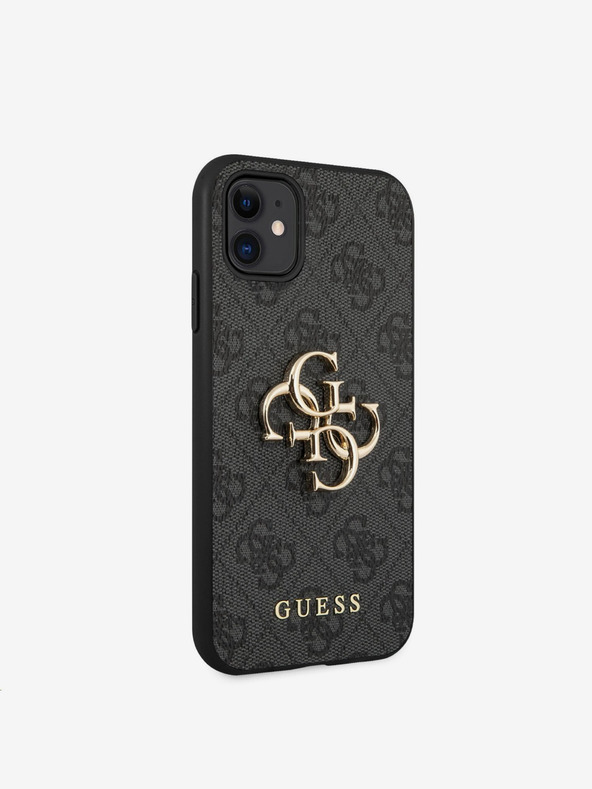 Guess Stražnja maska ​​Guess PU 4G s metalnim logotipom za iPhone 11 siva