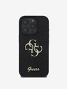 Guess Stražnja maska ​​Guess PU s fiksnim svjetlucavim 4G metalnim logotipom za iPhone 16 Pro Max crna