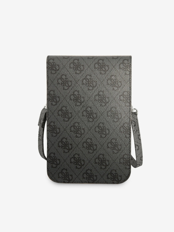 Guess Guess PU 4G telefonska torba s trokutastim logotipom, crna