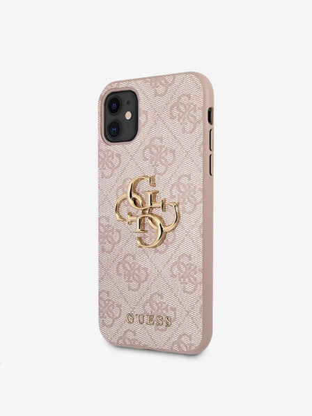 Guess Stražnja maska ​​Guess PU 4G s metalnim logotipom za iPhone 11 ružičasta