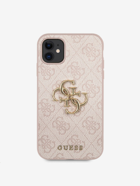 Guess Stražnja maska ​​Guess PU 4G s metalnim logotipom za iPhone 11 ružičasta