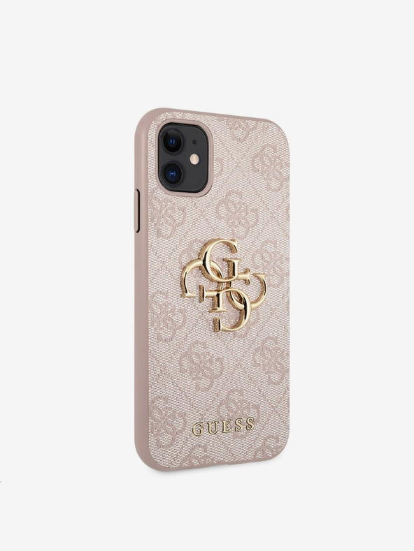 Guess Stražnja maska ​​Guess PU 4G s metalnim logotipom za iPhone 11 ružičasta