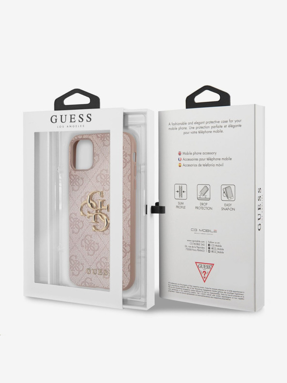 Guess Stražnja maska ​​Guess PU 4G s metalnim logotipom za iPhone 11 ružičasta