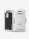 DKNY PU kožna srebrna metalna stražnja maska ​​Magsafe s logotipom za iPhone 14 Pro Max crna DKNY