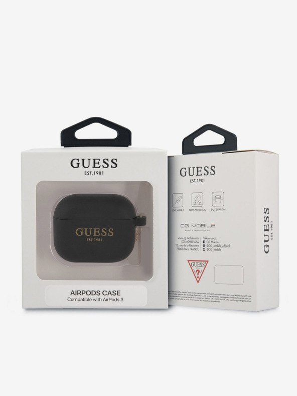 Guess Silikonska maska ​​Guess 4G Charm za AirPods 3 crna