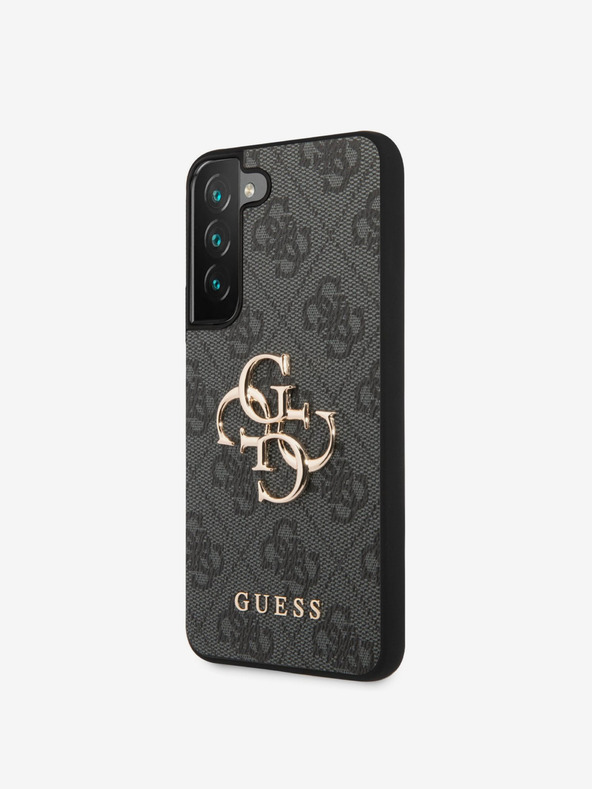 Guess PU 4G Metal Logo Zadní Kryt pro Samsung Galaxy S23 Grey Etui za telefon