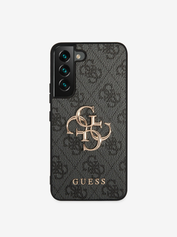 Guess PU 4G Metal Logo Zadní Kryt pro Samsung Galaxy S23 Grey Etui za telefon