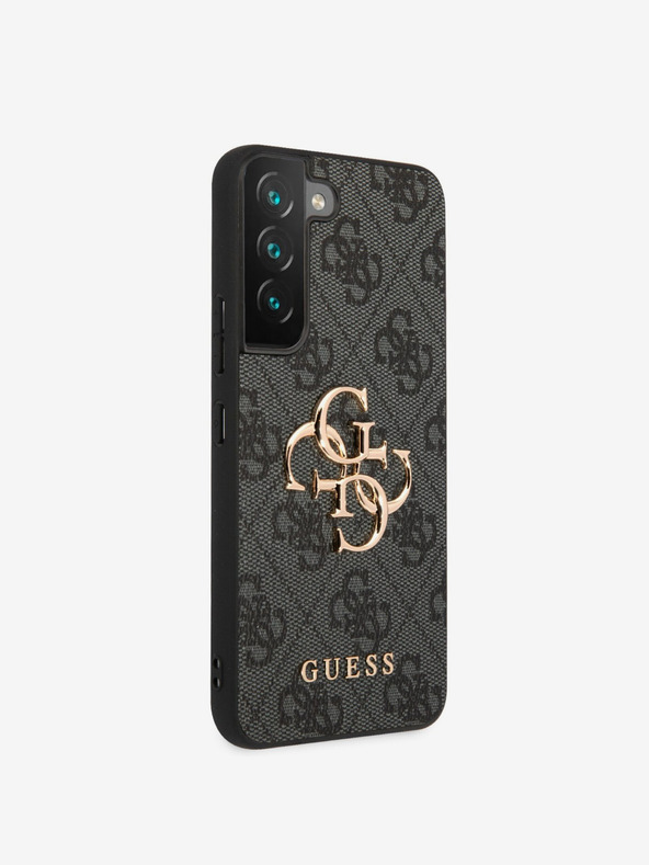 Guess PU 4G Metal Logo Zadní Kryt pro Samsung Galaxy S23 Grey Etui za telefon