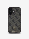 Guess Guess PU 4G mali metalni logotip MagSafe stražnja maska ​​za iPhone 16 smeđa