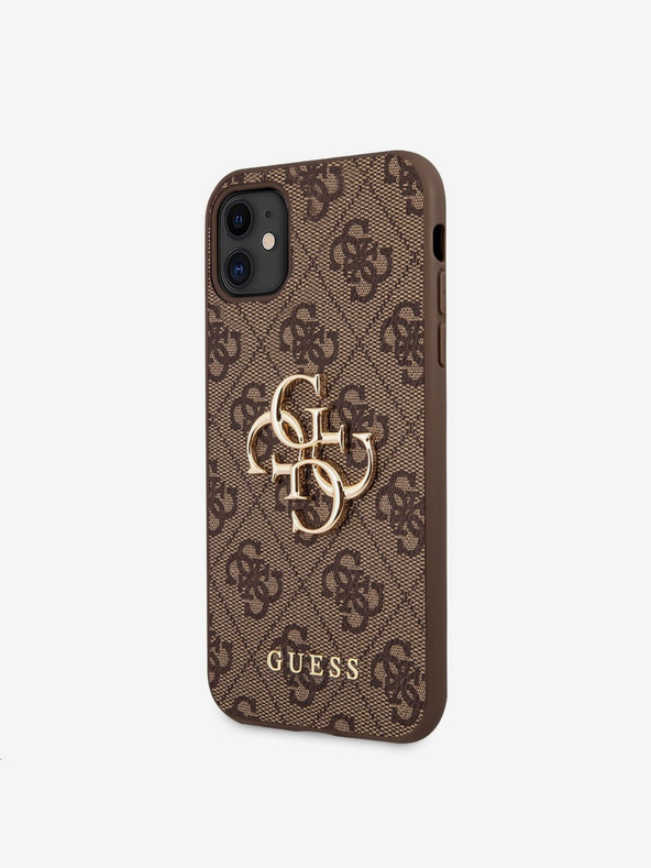 Guess Stražnja maska ​​Guess PU 4G s metalnim logotipom za iPhone 11 smeđa