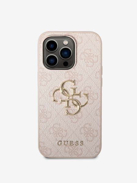Guess Stražnja maska ​​Guess PU 4G s metalnim logotipom za iPhone 14 Pro Max Pink