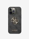 Guess Stražnja maska ​​Guess PU 4G s metalnim logotipom za iPhone 13 Pro Max siva
