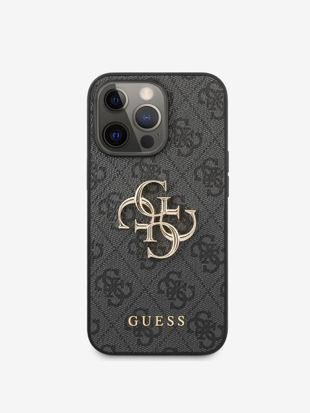 Guess Stražnja maska ​​Guess PU 4G s metalnim logotipom za iPhone 13 Pro Max siva