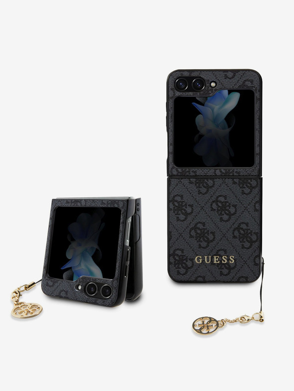 Guess 4G Charm Zadní Kryt pro Samsung Galaxy Z Flip 5 Grey Etui za telefon