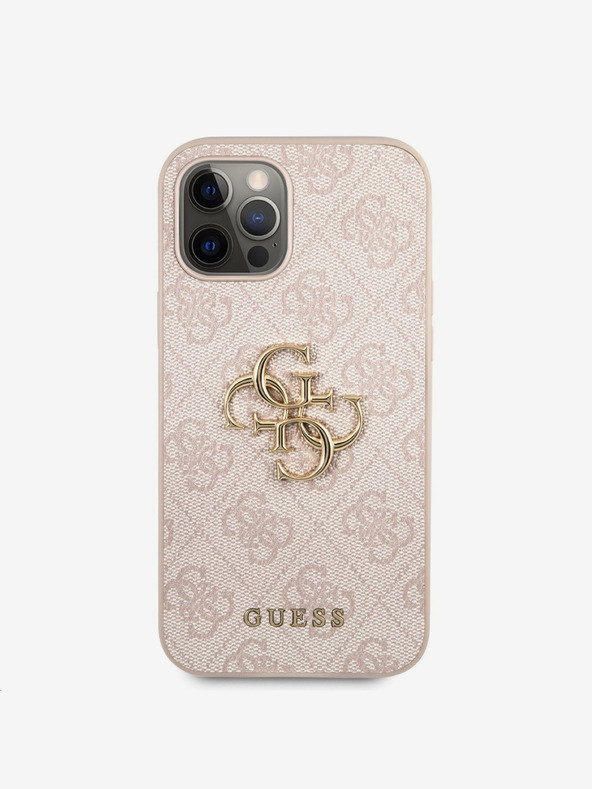 Guess Stražnja maska ​​Guess PU 4G s metalnim logotipom za iPhone 12 Pro Max Pink